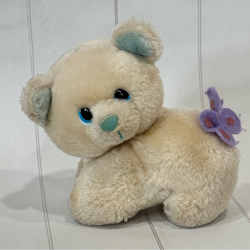 VTG Retro Russ “Binny” 5" Mini White Polar Bear Butterfly Tush Plush Animal Toy